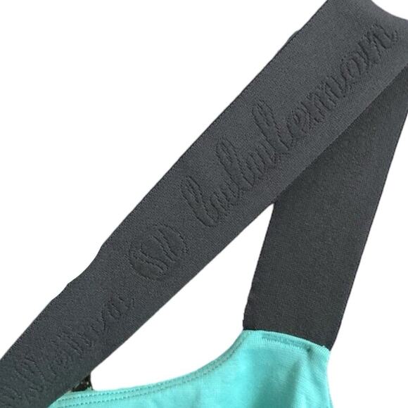 LULULEMON SPORT TANK TOP Size 6 Green Layered Bubble Hem Awareness Criss Cross - Picture 7 of 9